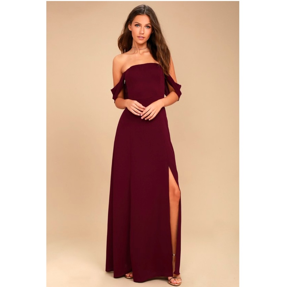 JOA Veronique Burgundy Maxi Dress